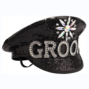 Gelin damat çift şapka payet kaptan kap nişan düğün için - Product Image 3