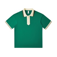 Kemeja Lengan Pendek Anti-Kerut Bahan Campuran Katun Bernapas dengan Cetakan Retro dan Warna-Blok, Seragam Kerja Perusahaan Buatan Khusus untuk Tim.