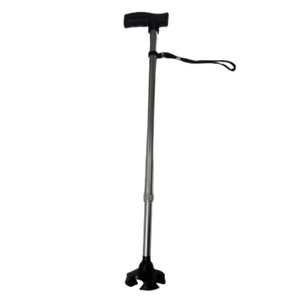aluminum alloy retractable four-legged crutches, adjustable height <b>elderly</b> canes, non-slip climbing canes for the <b>elderly</b> - Product Image 1