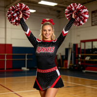 Uniforme de cheerleading sportif minimaliste et élégant avec des détails modernes et raffinés, haute élasticité, idéal pour l'entraînement et les compétitions stylées.