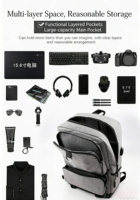 Sac à dos professionnel pour ordinateur portable résistant à l'eau avec port USB, compartiment rembourré pour ordinateur, antivol, sac à dos pour ordinateur portable d'affaires