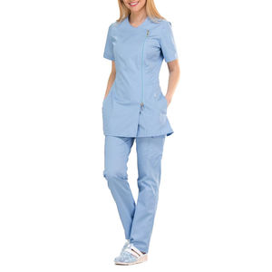 Haut long ajusté promotionnel avec fermeture éclair Ensemble d'uniformes médicaux confortables pour femmes - Product Image 2