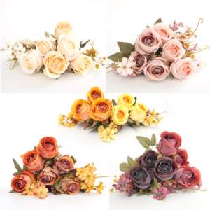Искусственный цветок, двухцветная Роза, украшение для дома, Свадебная вечеринка, искусственный букет цветов, подарок на день Святого Валентина - Product Image 4