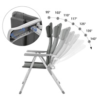 Chaise pliante légère à 7 positions Outdoor Master, rembourrée, en aluminium, pour le camping