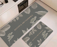 Tapis de cuisine modernes minimalistes en mousse PVC de haute qualité, anti-fatigue, antidérapants, résistants à l'huile, à forte résilience, ensemble de 2 pièces, motif floral