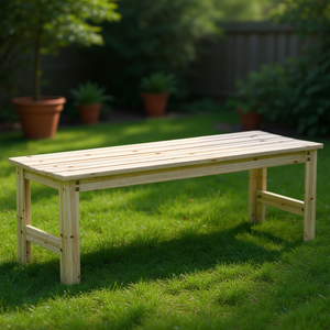 Panca da Giardino in Legno per 4 Persone, Arredo da Esterno, Seduta Confortevole, Design Minimalista, Stile Moderno - Product Image 3