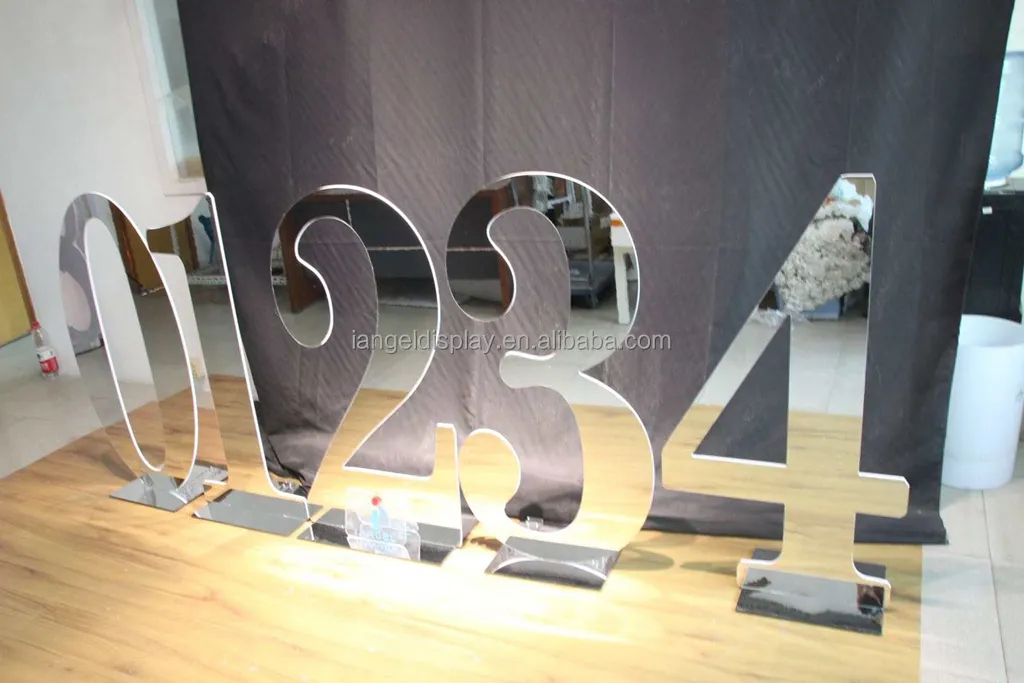 Iangel卸売カスタム結婚式の誕生日アクリル番号3D大きなアクリル文字番号結婚式用品