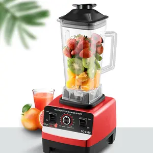 Venda quente 2 em 1 4500 W Liquidificador misturador de smoothie para cozinha comercial doméstica, espremedor de frutas frescas elétrico com crista prateada