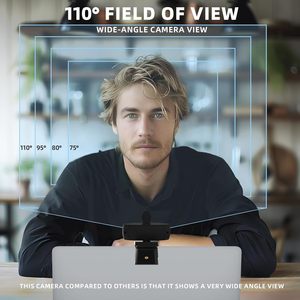 SYONG 1080P Webcam para <span class=keywords><strong>PC</strong></span> com Microfone, Webcam Computador Câmera de 110 ° Campo de Visão Streaming com Capa Plug-Play USB <span class=keywords><strong>Camera</strong></span> - Product Image 5