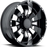 Jantes en aluminium forgé de 17 pouces pour SUV et pick-up tout-terrain, noires usinées, 4, 5, 6 ou 8 trous, pour modernisation et adaptation