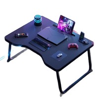 Table de chevet pliable, bureau pour ordinateur portable, support de jeu réglable en hauteur, lumière RGB pour dortoir d'étudiant, bureau à domicile, étude