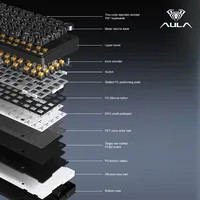 Clavier mécanique AULA F75 HE à interrupteurs magnétiques, disposition 75 %, effet Hall, taux de polling 8K, tri-mode, RVB, Hot Swap, USB-C, Plug & Play