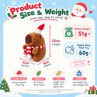 Porte-clés Peluche Capybara de Noël, Breloque de Sac à Dos, Figurine Mignonne, Jouet Créatif de Dessin Animé, Cadeau Premium