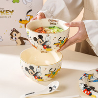 Service de table Mickey & Friends, luxe, pour une personne, en céramique, coffret cadeau, vaisselle en porcelaine pour la maison, coffret cadeau
