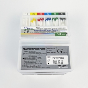 Meta Biomed 04 Taper ISO Código de color 100 puntos 15-40 Todos los tamaños 15 20 25 30 35 40 Punto de papel absorbente - Product Image 3