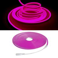 Ruban LED Néon Flexible Rose 12V de 5m (16,4ft) Étanche pour Vitrines et Présentoirs de Magasins – Idéal pour les Designers de Vitrines et de Commerces