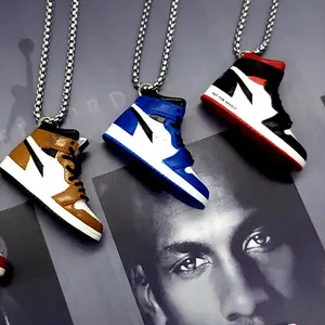 50 Ontwerp Hip-Pop Niknen Mini Ajk Basketbal Schoenen Keten Hanger Schoenen Cultuur Ketting Sieraden Met Sneaker Sleutelhanger Ketting