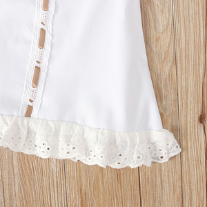 Prendisole estivo da ragazza alla moda con abito a trapeazione senza maniche in pizzo con fiocco e <span class=keywords><strong>fascia</strong></span> in tinta unita - Product Image 5