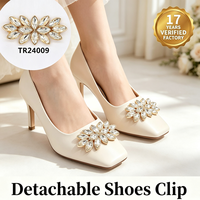 Clips de chaussures amovibles en forme de fleur avec strass Marquise, décorations de talons pour mariage