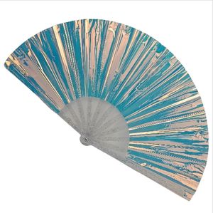 Abanico Plegable Grande Popular, Abanico de Mano Plegable de Plástico Holográfico para Festivales, Espectáculos y Fiestas - Product Image 2