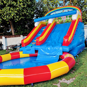 Thương mại trẻ em Người lớn <span class=keywords><strong>Inflatable</strong></span> bouncy Nhà Hồ bơi bơm hơi với trượt nhảy lâu đài bouncy công viên nước với Blower - Product Image 6