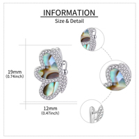 Boucles d'oreilles papillon ormeau en argent sterling 925 pour femmes clous à la mode de haute qualité pour cadeau d'anniversaire