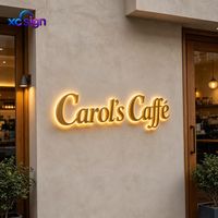 Enseigne 3D LED en acrylique personnalisée rétroéclairée, transformateur, canal en acier inoxydable, identification métallique pour bâtiments commerciaux et bureaux