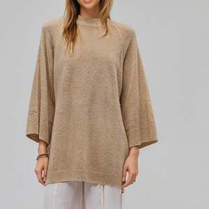 Channel <strong>Women's</strong> Oversized Fall Tunic Sweaters 2026 <strong>Slouchy</strong> Long Sleeve Knit Side Slit Pullover <strong>Jumper</strong> Tops - Product Image 1