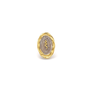 Anillo de Moda en Acero Inoxidable 316L con Baño de Oro PVD, Diseño Ovalado con Piedra, Sostenible y Resistente - Product Image 2
