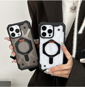 เคสโทรศัพท์มือถือคุณภาพสูง ยี่ห้อ UA ดีไซน์เนอร์ พร้อมขาตั้งแม่เหล็ก สำหรับ 17 Air 16 15 pro max ป้องกันแรงกระแทก พร้อมฝาครอบแบบเกราะ - Product Image 3