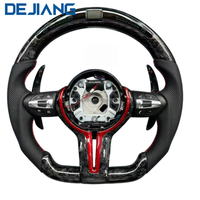 Volant en cuir et fibre de carbone pour BMW F01 F31 F32 F25 F26 F15 F30 F10 F11 F15 F20 F21 F22 F16 F02 avec LED Plug and Play
