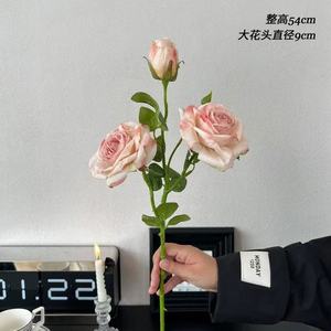 <b>Artificial</b> French Style Multi Headed Roses Pink White Mauve Silk Flower <b>Bouquet</b> Wedding Centerpiece High Simulation - Product Image 3