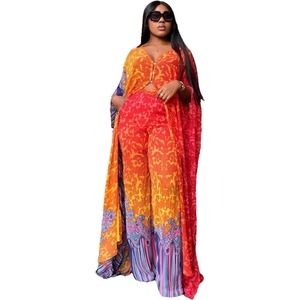 Ensemble deux pièces Dashiki <span class=keywords><strong>vêtements</strong></span> africains pour femmes ensembles de robes longues pantalons costumes <span class=keywords><strong>grande</strong></span> <span class=keywords><strong>taille</strong></span> <span class=keywords><strong>Chic</strong></span> Curvy Trendy Elegant Evening Grown - Product Image 1