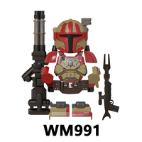 WM6094 WM975 Mini figurines de collection éducatives à assembler, jouets pour enfants, inspirées des films Star Wars, Mandalorian Paz Vizla, Infanterie Lourde