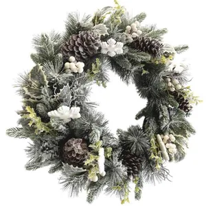 Alta Qualidade Atacado Grande Grinalda De Natal Decoração Pendurado Fosco Natal Artificial Grinalda Front Door Christmas Wreath