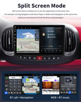 Krando 9-Zoll Auto-Navigationssystem Android für Fiat 500L 2012 - 2016 Autoradio mit Wireless Carplay, 4G SIM-Karte, Playstore, 128GB Speicher