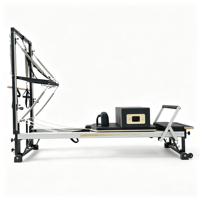 Reformer Pilates Silencieux et Réglable avec Demi-Tourneuse et Accessoires Complets pour Studio de Pilates et Bien-être