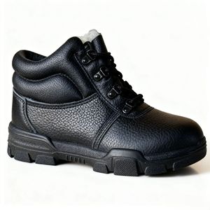 Chaussures de travail antistatiques, tige haute en cuir de vachette, semelle en PU, bottes de sécurité pour hommes, légères, résistantes à l'usure, doublure en fourrure chaude pour l'hiver - Product Image 2