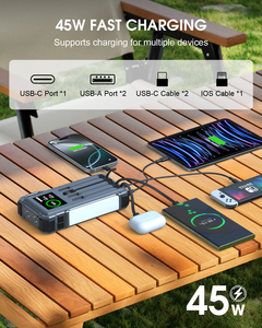 Démarreur portable 1500A à courant de crête, batterie externe solaire 12000mAh, chargeur rapide PD 45W pour camping, voyage et situations d'urgence - Product Image 5