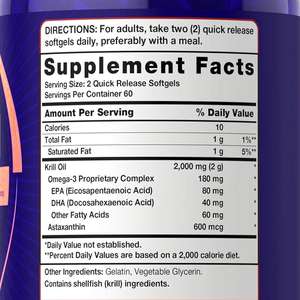 Высокобогатое <span class=keywords><strong>EPA</strong></span> <span class=keywords><strong>DHA</strong></span> для поддержки здоровья сердца и мозга, омега-3 криловое масло, мягкие капсулы - Product Image 3