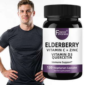 Complément alimentaire à base de sureau Shecome avec Vitamine C, Zinc, D3, Quercétine pour la santé immunitaire – 120 capsules de sureau - Product Image 1
