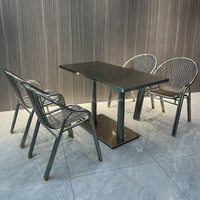 Table Ronde en Acier Inoxydable pour Salons de Thé, Restaurants, Cafés, Snack-bars, Boutiques de Thés Lactés et Desserts, Balcons