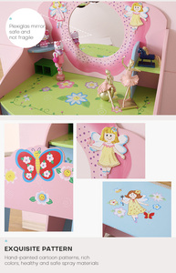 Kids Dressing <strong>Table</strong> <strong>Girls</strong> Wooden Fairy Dressing <strong>Table</strong> Chair <strong>Vanity</strong> Dressing <strong>Table</strong> - Product Image 5