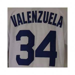 <span class=keywords><strong>Fernando</strong></span> Valenzuela Maillot de baseball blanc cousu de meilleure qualité - Product Image 1