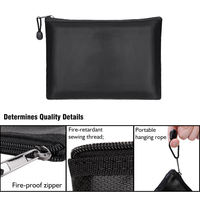 Pochette de rangement imperméable et ignifuge format A6 avec fermeture éclair, sac de sécurité pour documents pour l'école, produit de classement de documents A4