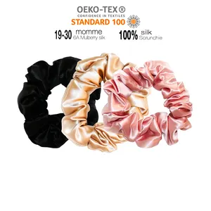 En çok satan moda ipek Scrunchies toplu saten ipek Scrunchies saç bağları aksesuarları kadın kızlar için