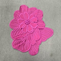 ZSY Patchs de fleurs 3D rose vif en perles, appliques perlées faites à la main à coudre sur tissu non tissé en feutre pour vêtements, chaussures, sacs, chapeaux, robes de mariée