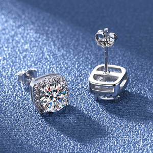 Multi Color Cubic Zirconia CZ Halo Stud Pendientes Classic Fashion Cushion Round CZ Stud Pendientes - Product Image 6