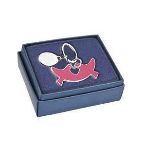 Llavero de Metal Esmaltado Rosa con Colgante de Palomas Rosas, Accesorio de Regalo - Product Image 2