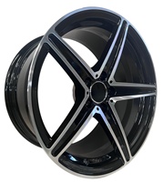 Jantes en alliage d'aluminium neuves sur mesure 12000T forgées, norme DOT, MOQ 4, 18-24 pouces, noir brillant avec face usinée, cinq branches, pour X3 X4